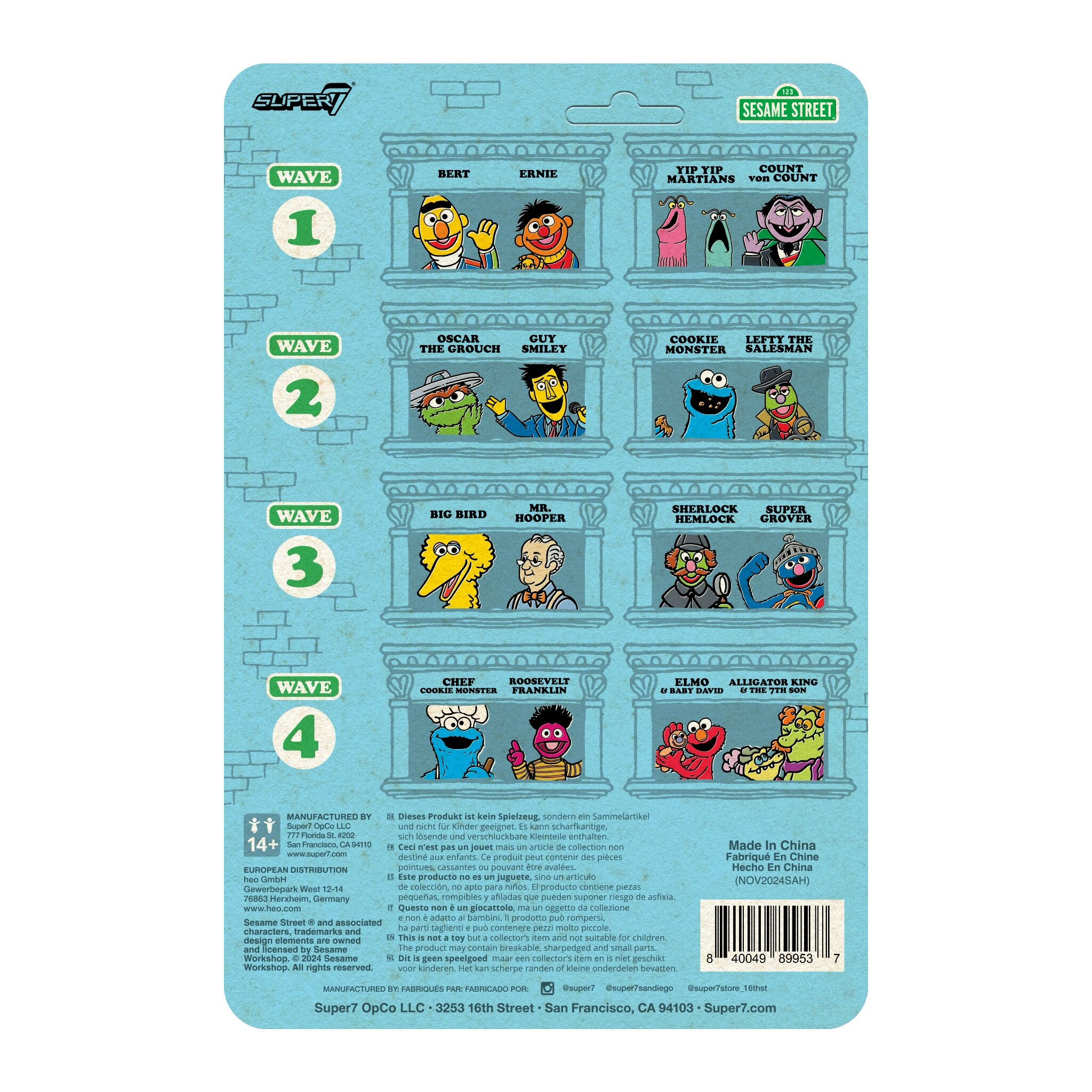 Super7 Sesame Street ReAction Roosevelt Franklin figurina 9,5cm