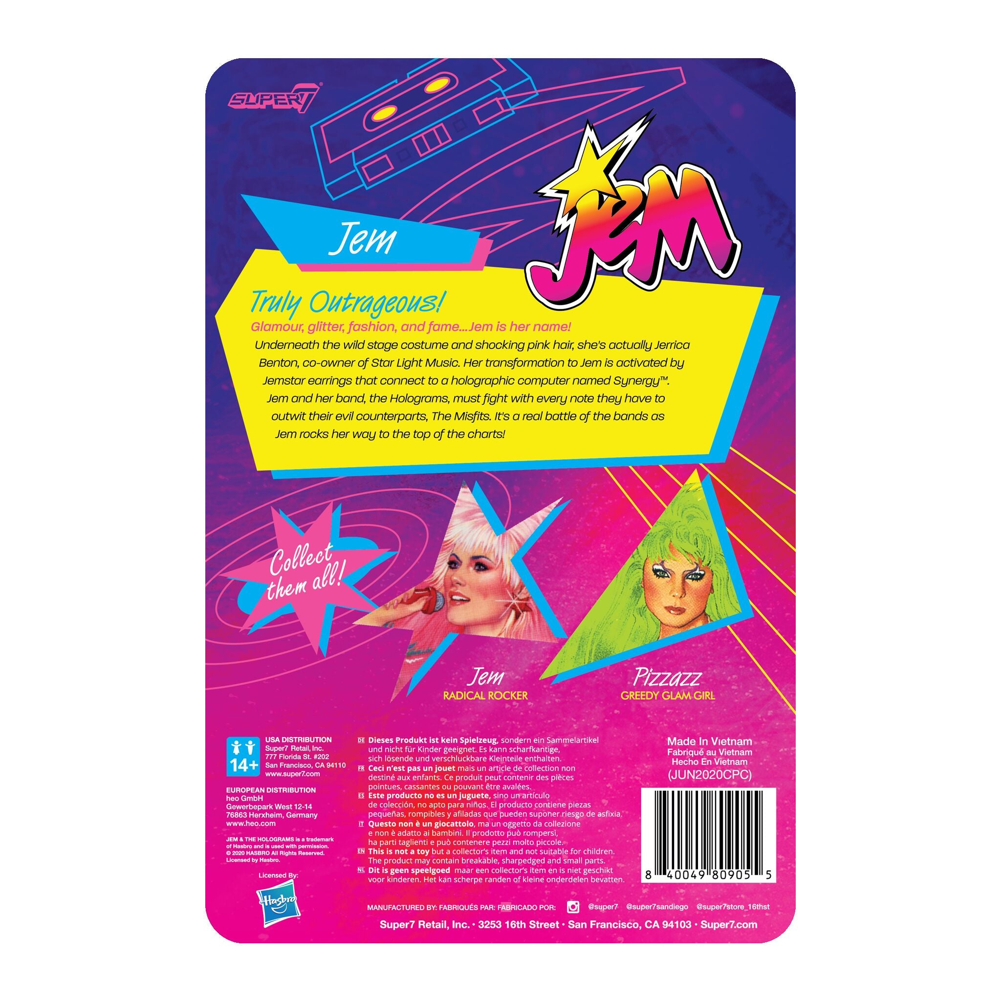 Super7 Jem Holograms Jem figurina 9,5 cm cu microfon