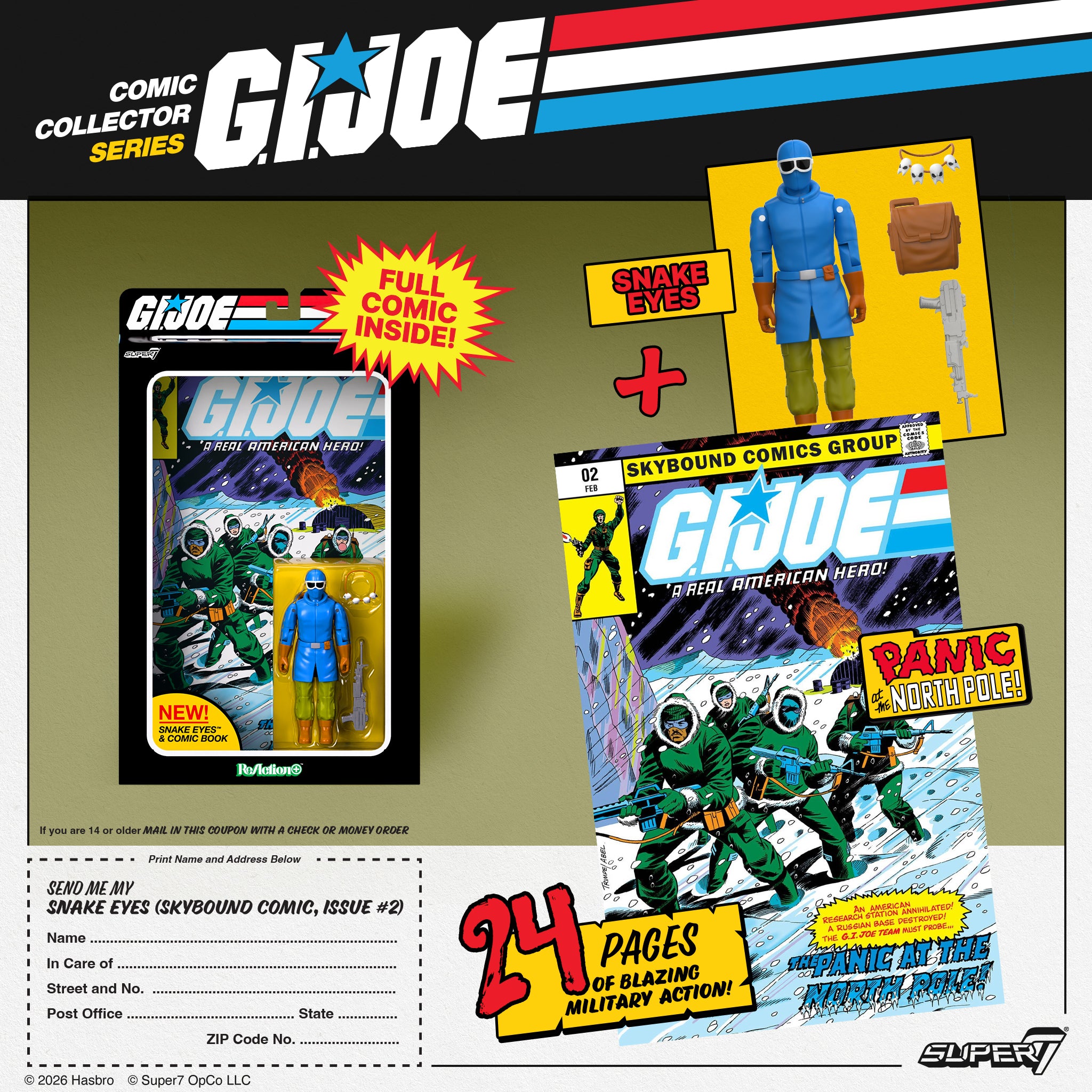 Super7 G.I. Joe Snake Eyes figurina cu revista nr. 2