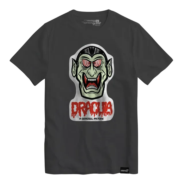 Super7 Universal Monsters FreakyFaces Dracula tricou charcoal bumbac
