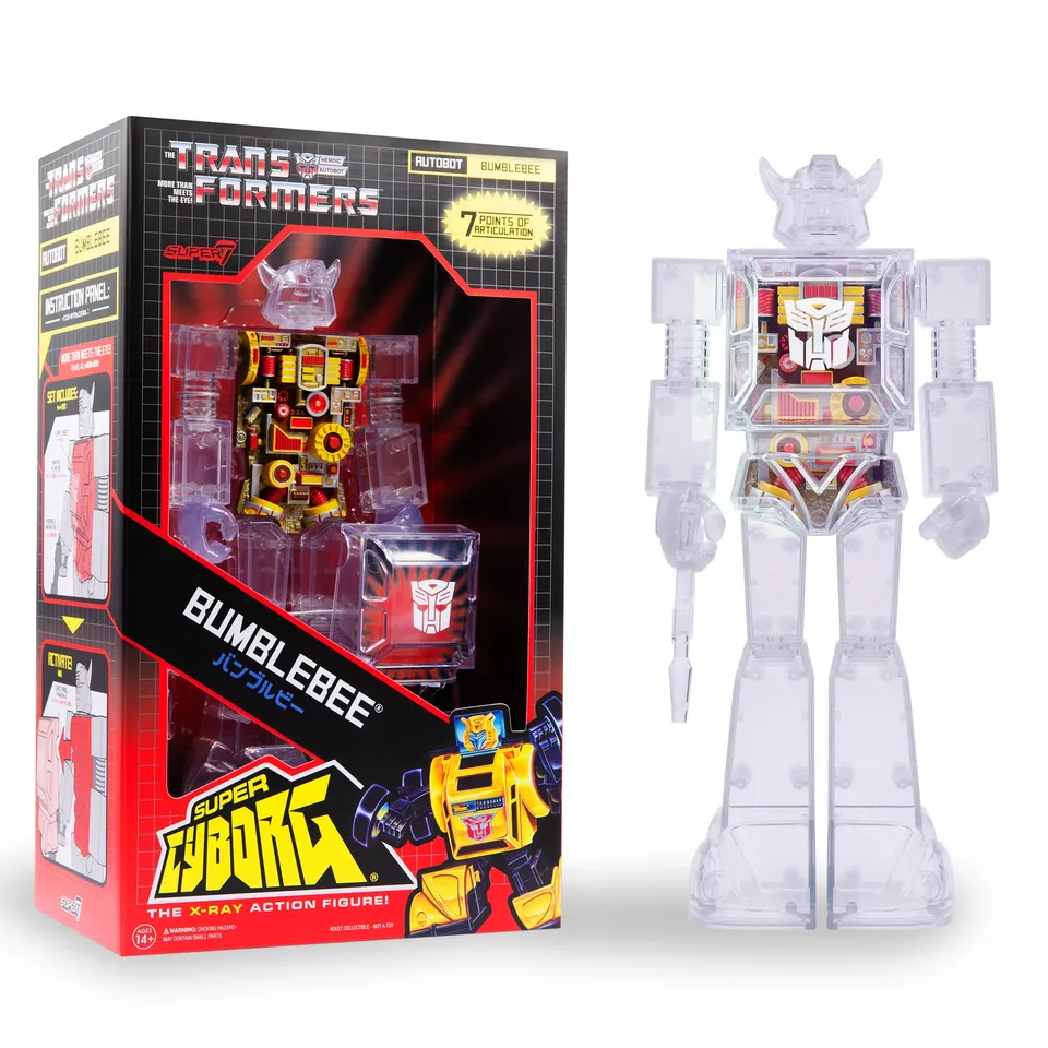 Super7 Transformers Bumblebee Super Cyborg Figurina Clear