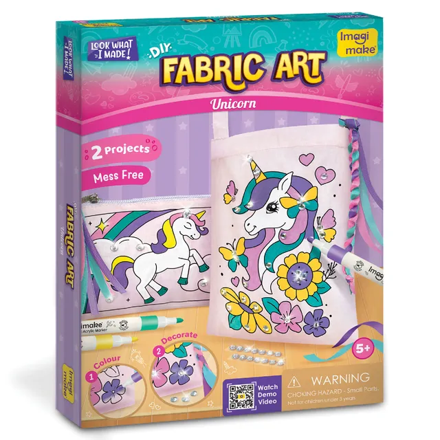 Imagimake Fabric Art Unicorn set pictura textile 5+ ani
