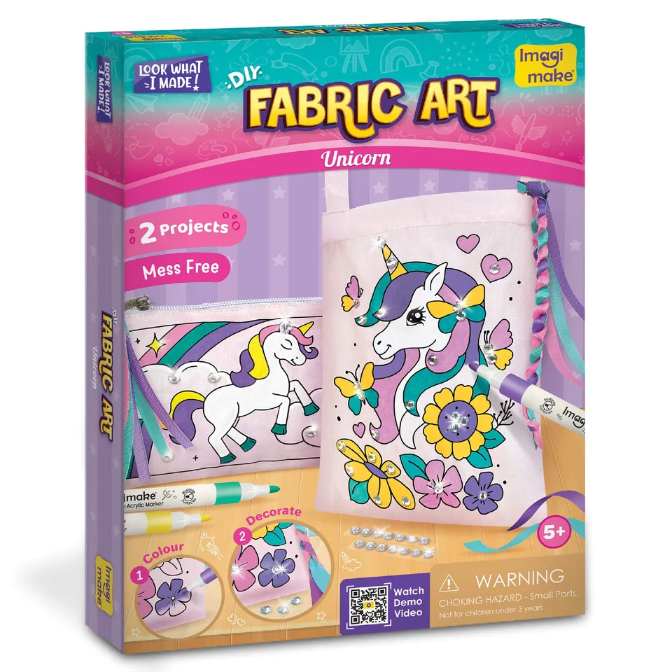 Imagimake Fabric Art Unicorn set pictura textile 5+ ani