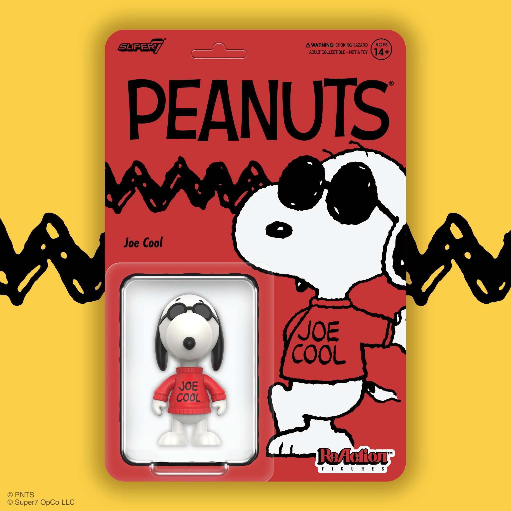 Super7 Peanuts ReAction Joe Cool figurina 9,5 cm Snoopy