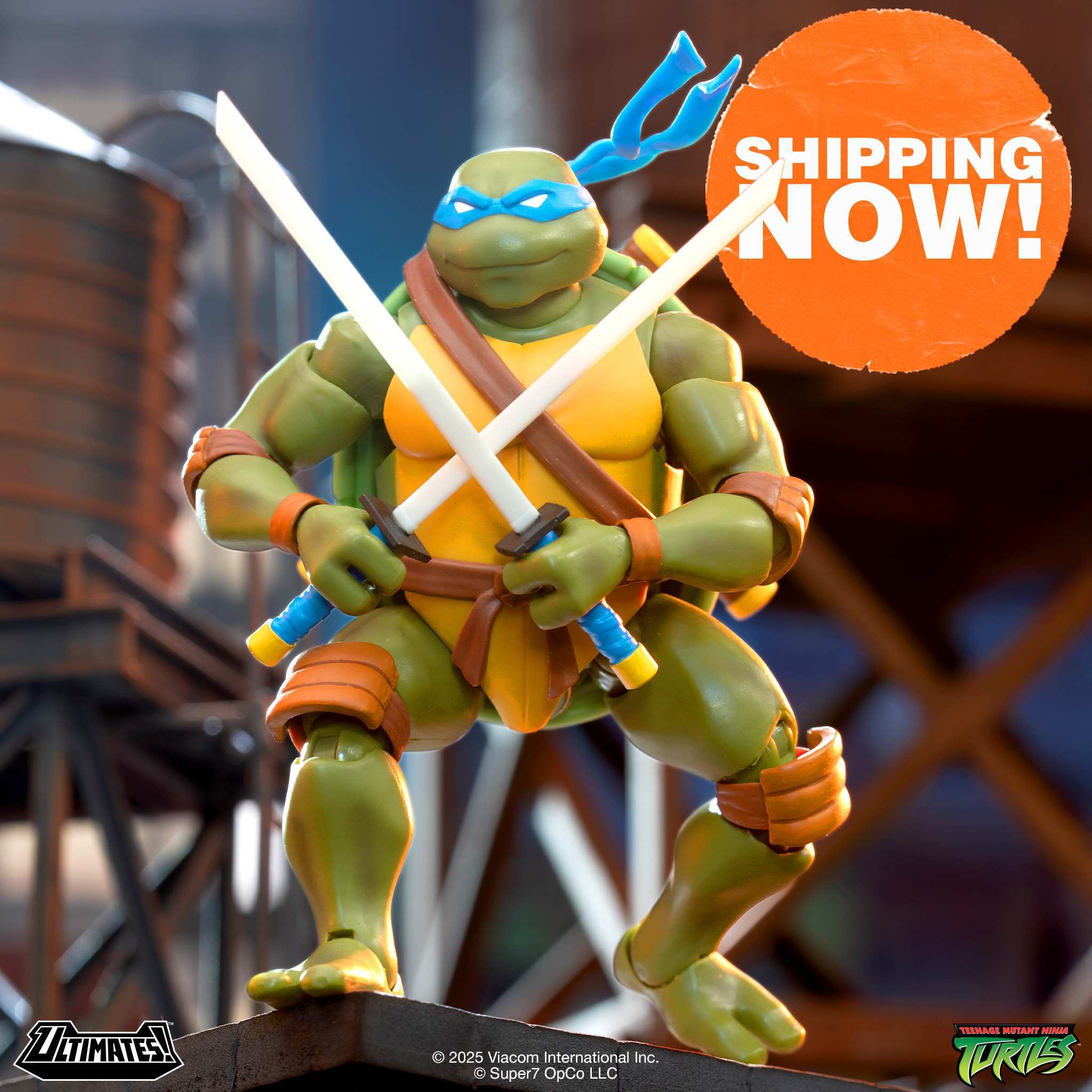 Super7 TMNT Ultimates figurina Leonardo 2003 cu katane 18 cm