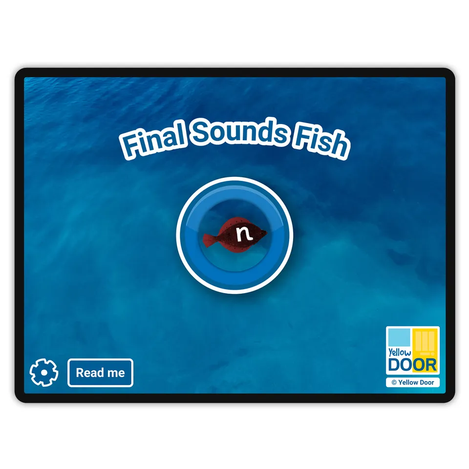 Yellow Door Final Sounds Fish aplicatie fonetica sunete finale CVC