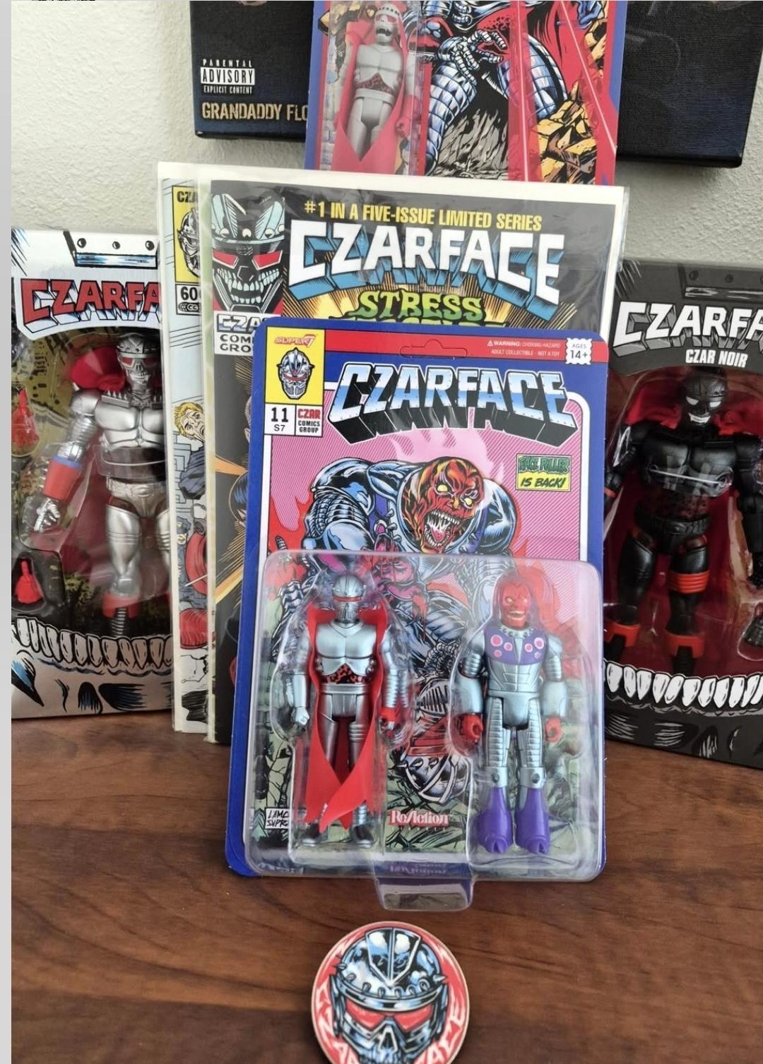 Super7 ReAction Czarface Frankie Pulitzer figurine set 2 buc metalizat