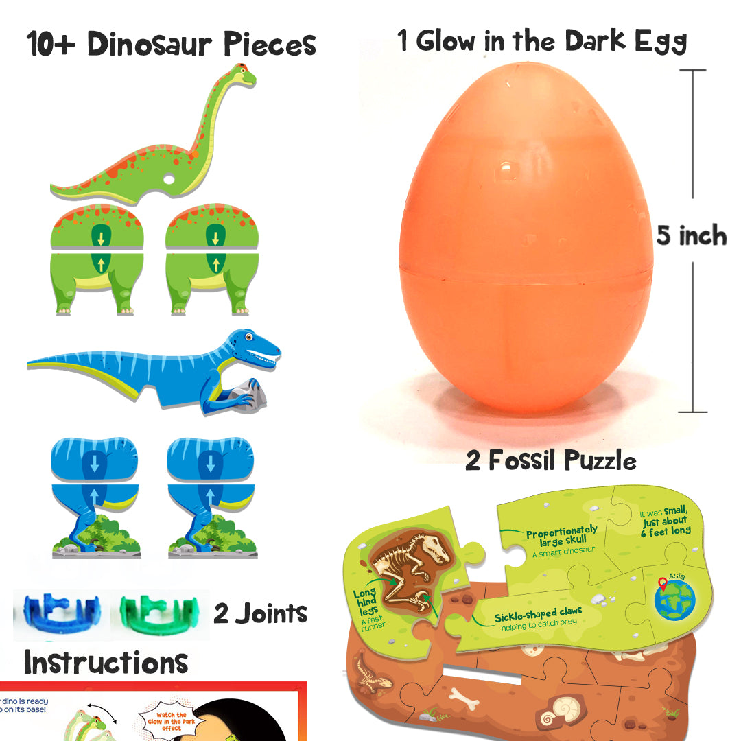 Imagimake Dino & Egg Orange jucarie dinozauri fosforescenti
