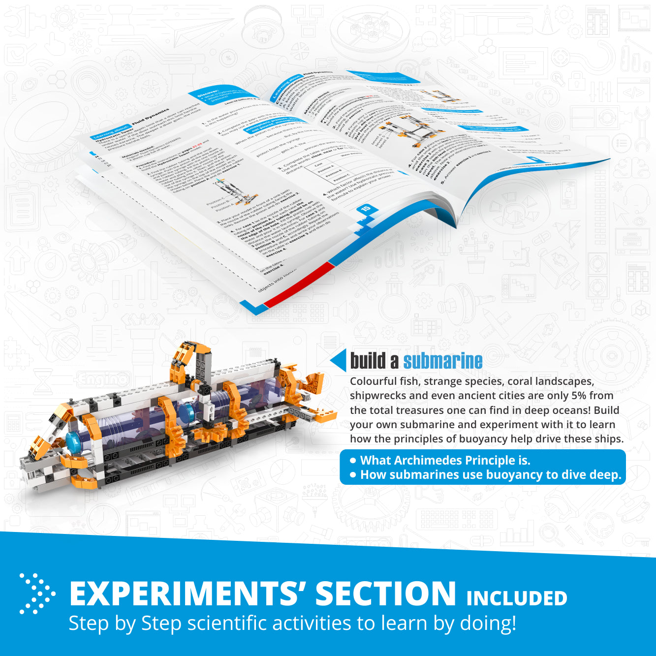 Engino Discovering STEM Fluid Dynamics set constructie 6 modele hidraulica