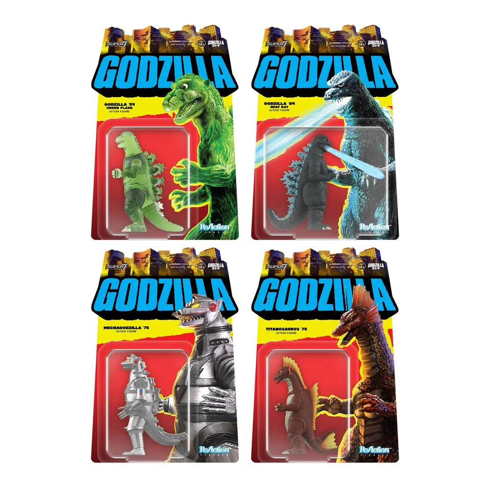 Super7 Toho Wave 07 set 4 figurine Godzilla 9,5 cm