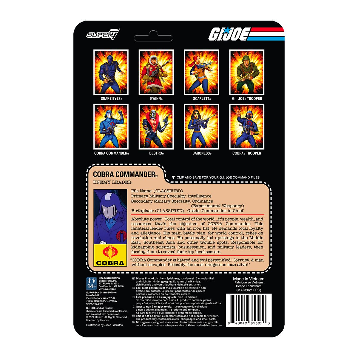 Super7 G.I. Joe Cobra Commander Vac Metal figurina 9 cm