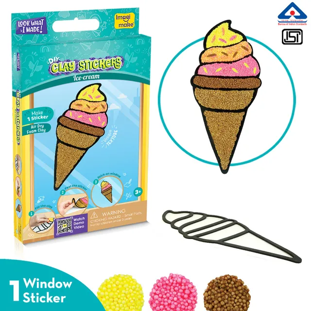 Imagimake Clay Stickers Inghetata set plastilina 3 culori