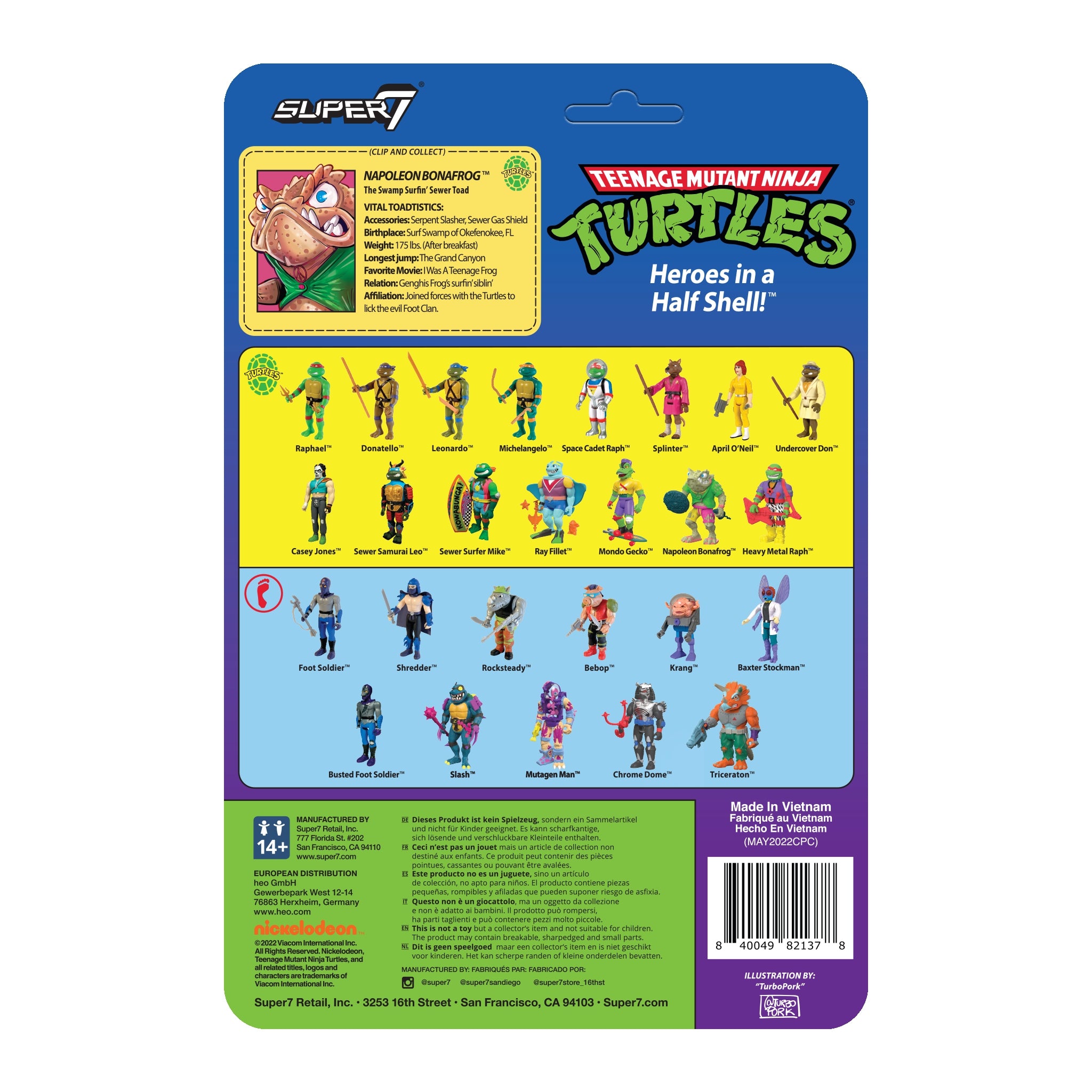 Super7 TMNT Napoleon Bonafrog figurina 9,5 cm broască