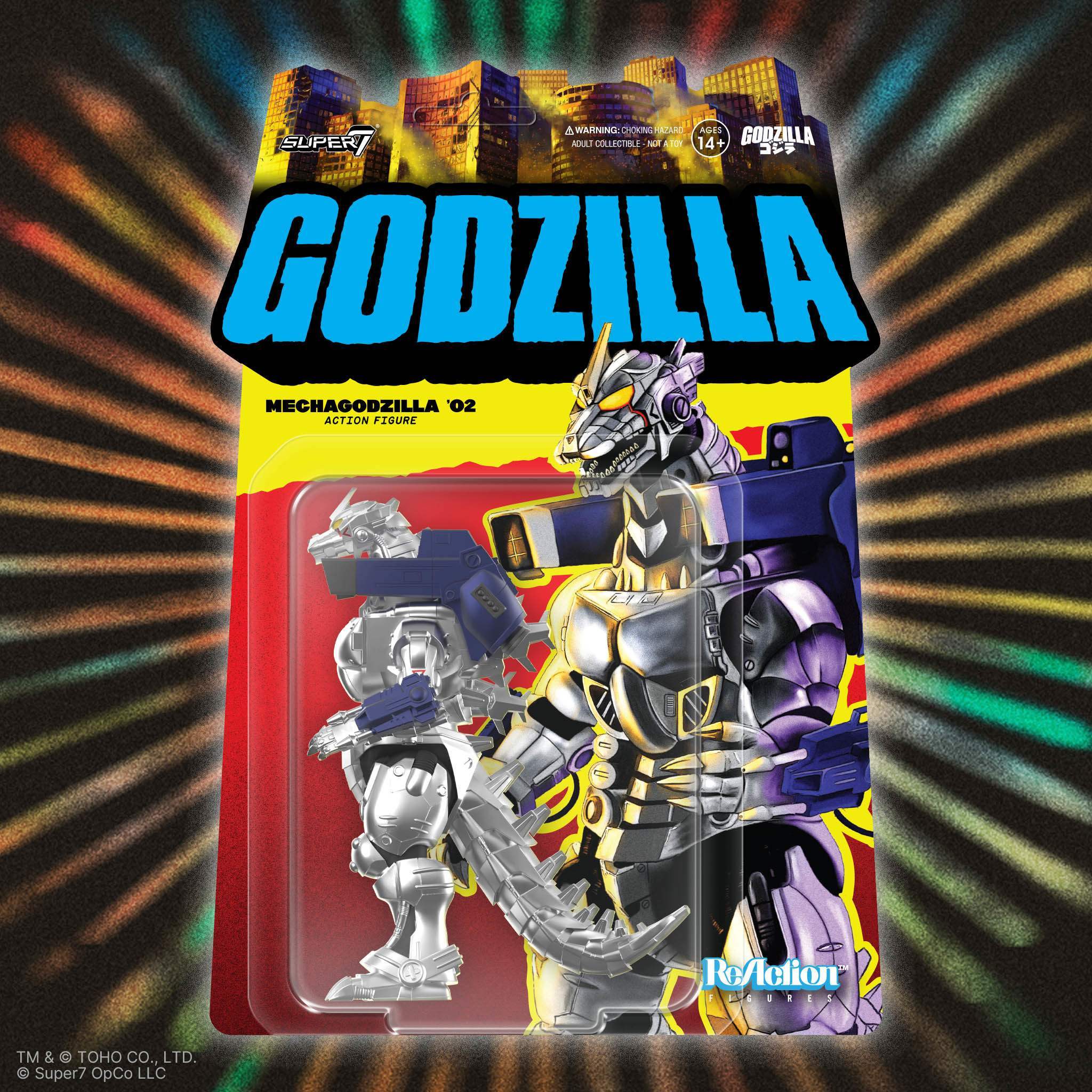 Super7 Toho Mechagodzilla 2002 figurină 9,5 cm gri