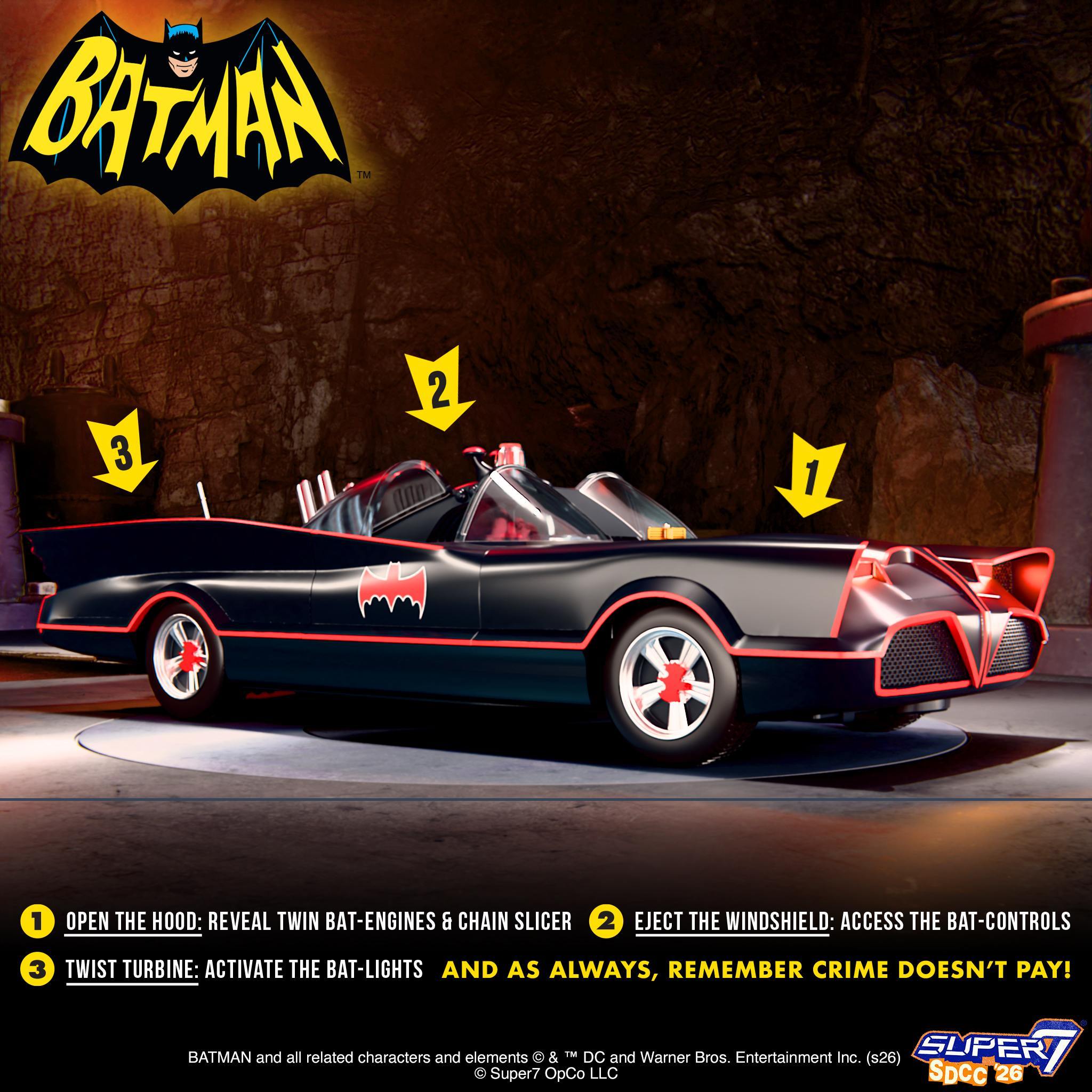 Super7 Super Cyborg Classic TV Series Batmobile macheta full color