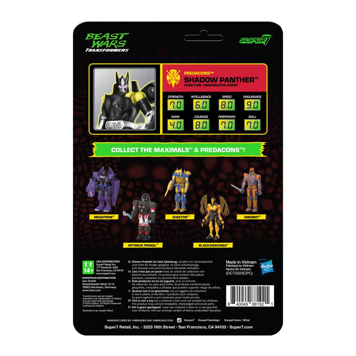 Super7 Transformers Shadow Panther figurina 9,5 cm arma