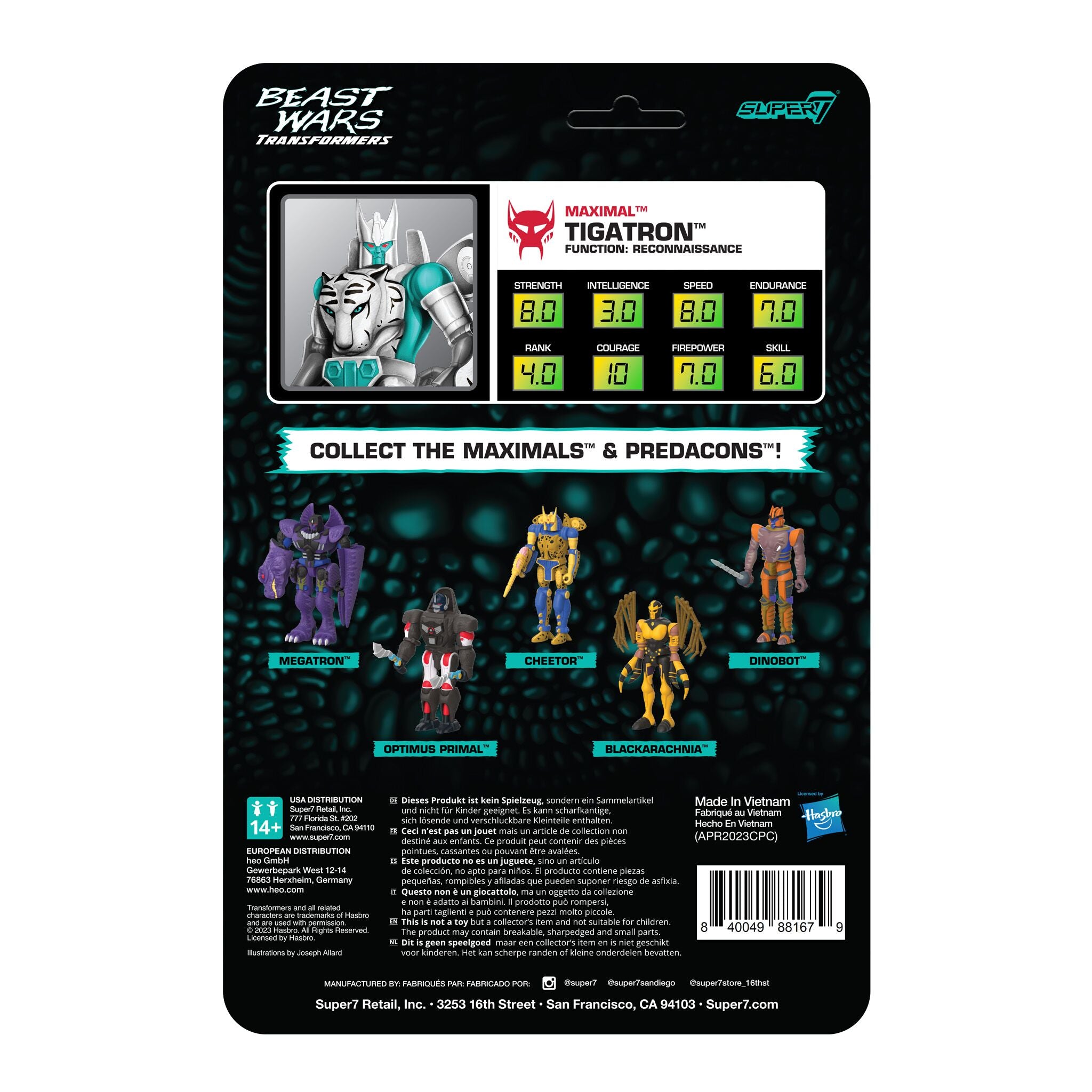 Super7 Transformers Tigatron ReAction figurina 9,5 cm