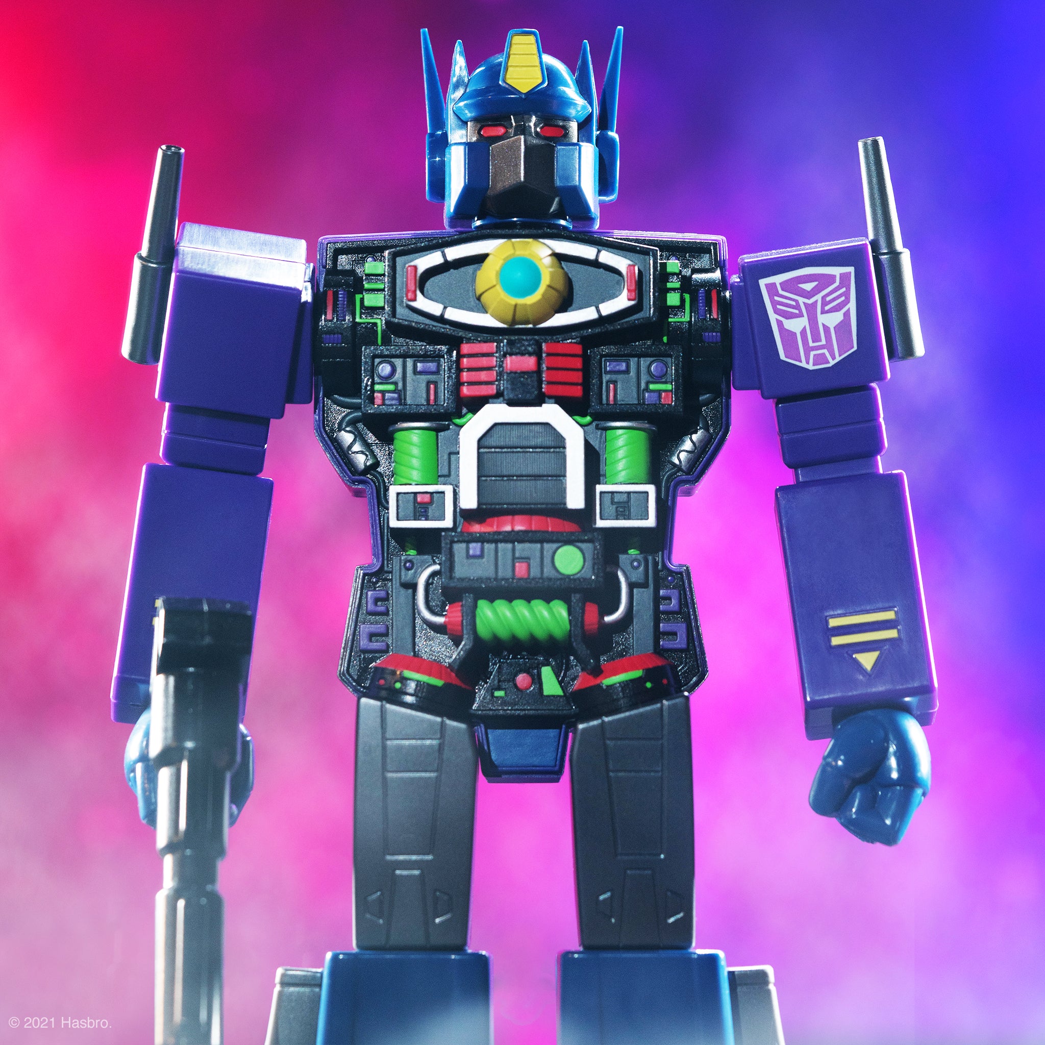 Super7 Super Cyborg Optimus Prime figurina mov Shattered Glass