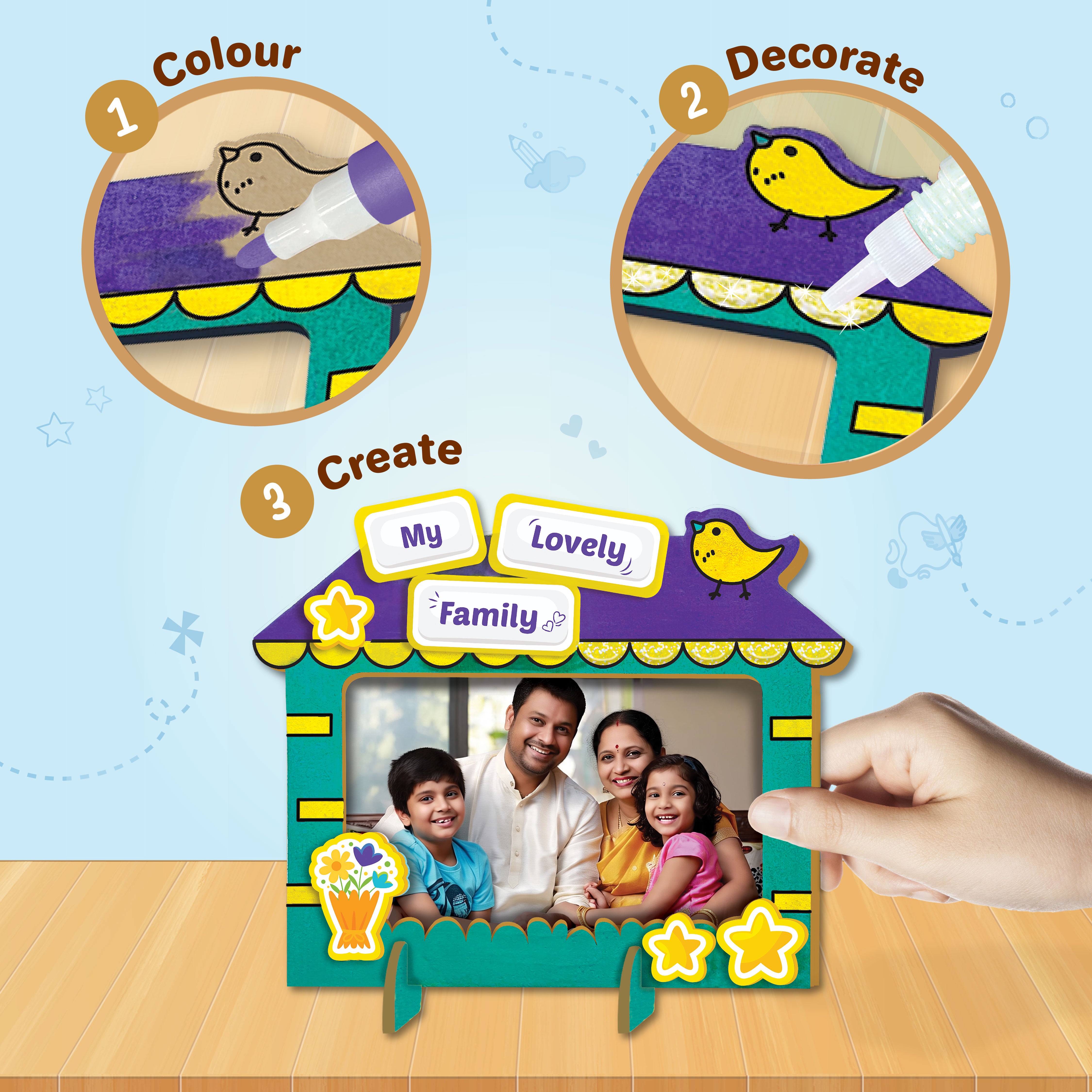Imagimake DIY Wood Art Photo Frame set rame lemn