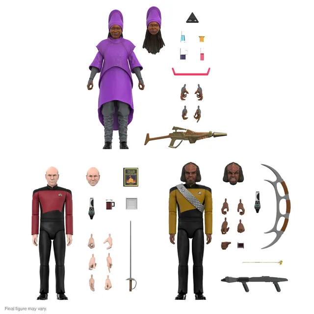 Super7 Star Trek TNG Ultimates Wave 2 set 3 figurine 18 cm