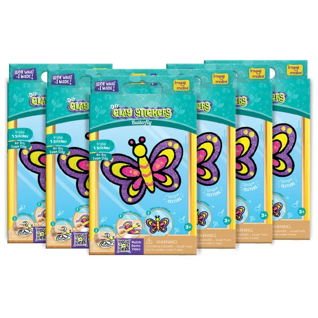 Imagimake Clay Stickers Butterfly set 6 stickere fluturi