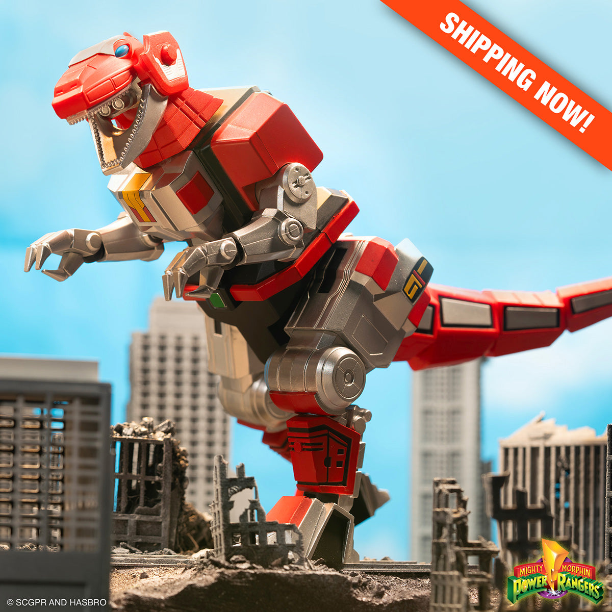 Super7 Power Rangers Ultimates Tyrannosaurus Dinozord figură 8 inch