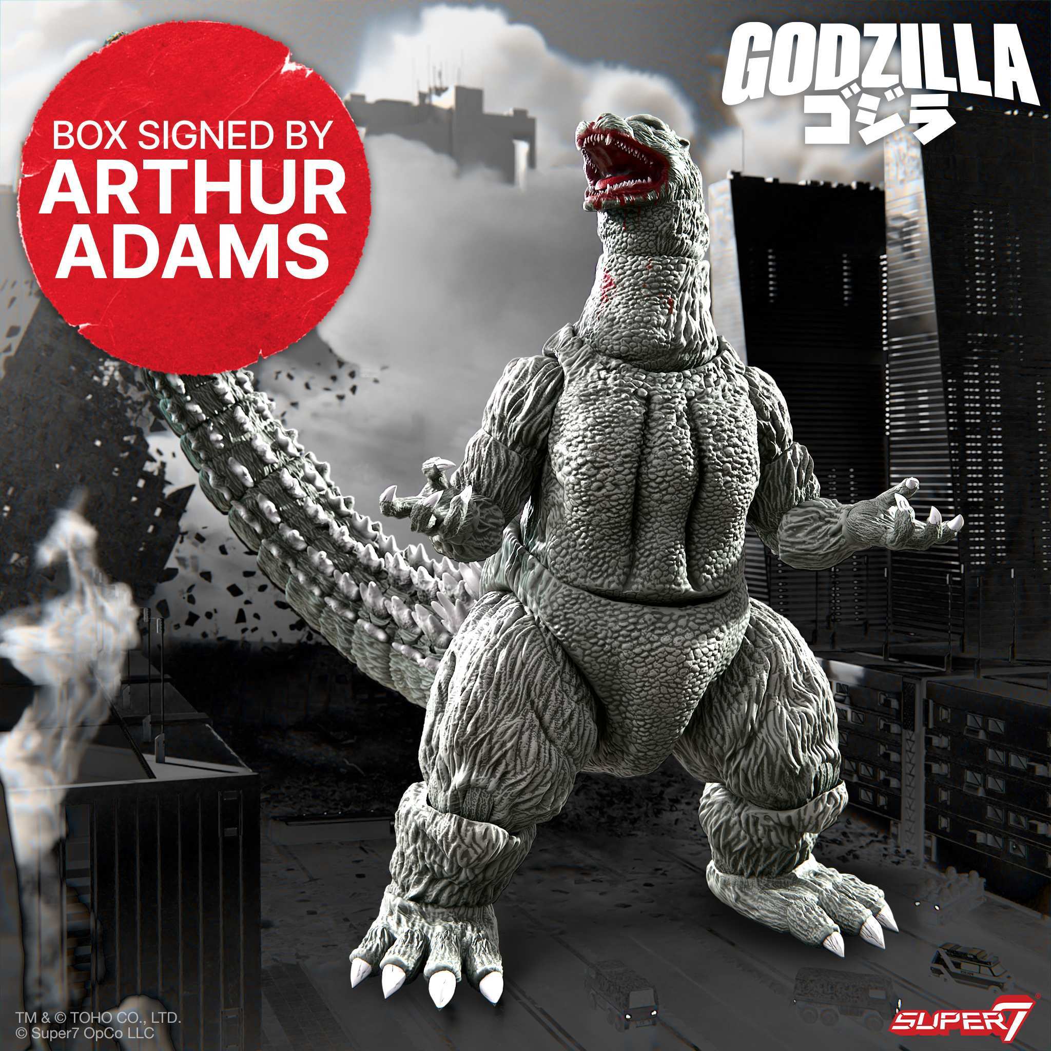 Super7 Toho ULTIMATES Godzilla 1989 figurină gri semnată