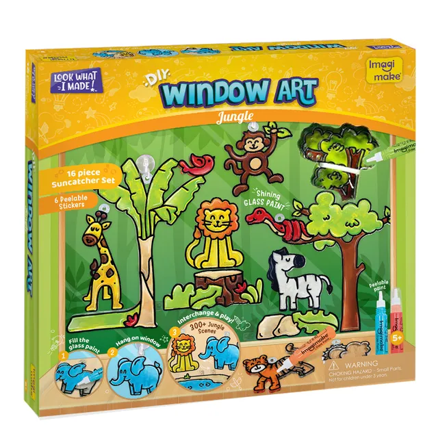 Imagimake Window Art kit pictură sticlă junglă