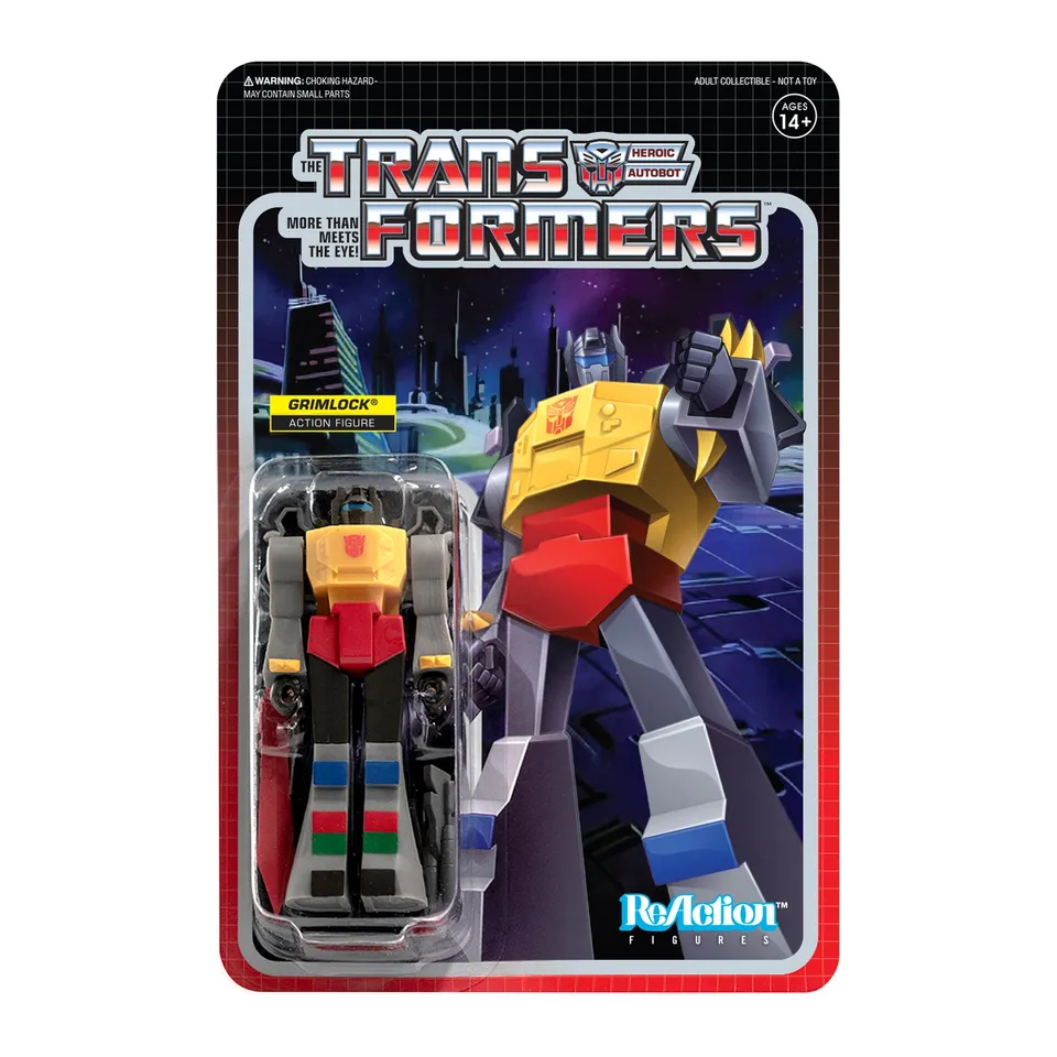 Super7 ReAction Transformers Grimlock figurină 9,5 cm cu arme