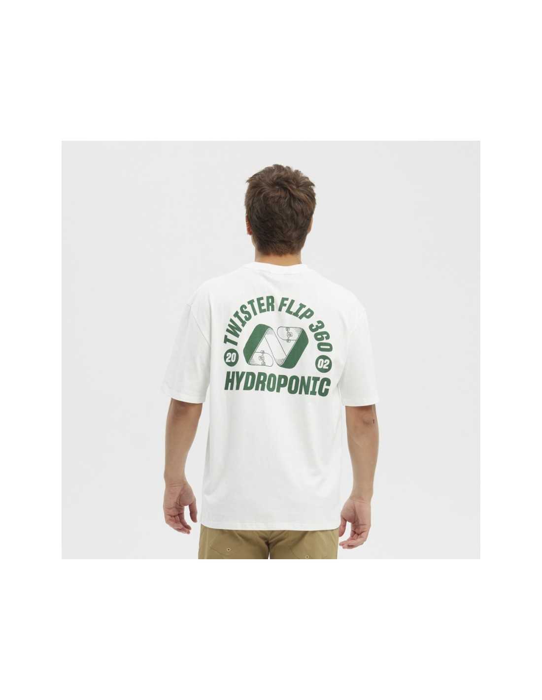 Hydroponic SB Twister Flip tricou alb din bumbac