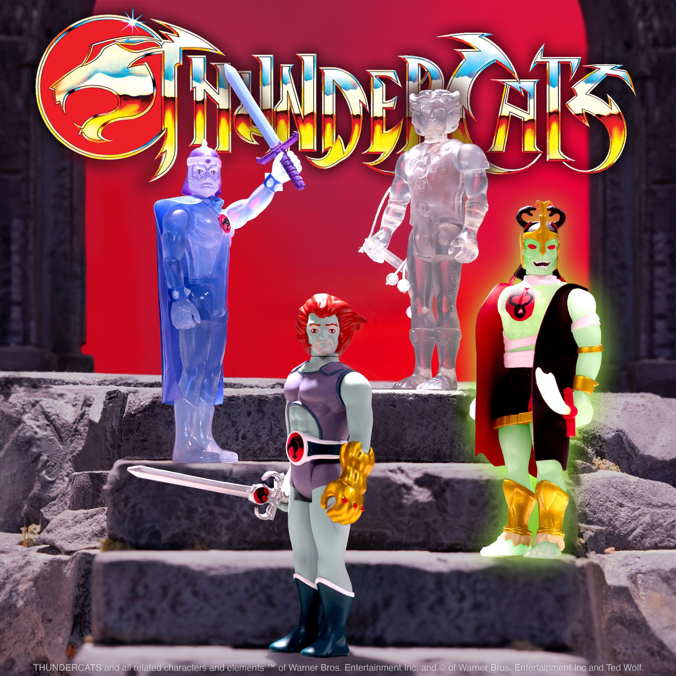 Super7 ThunderCats ReAction Wave 5 set 4 figurine glow