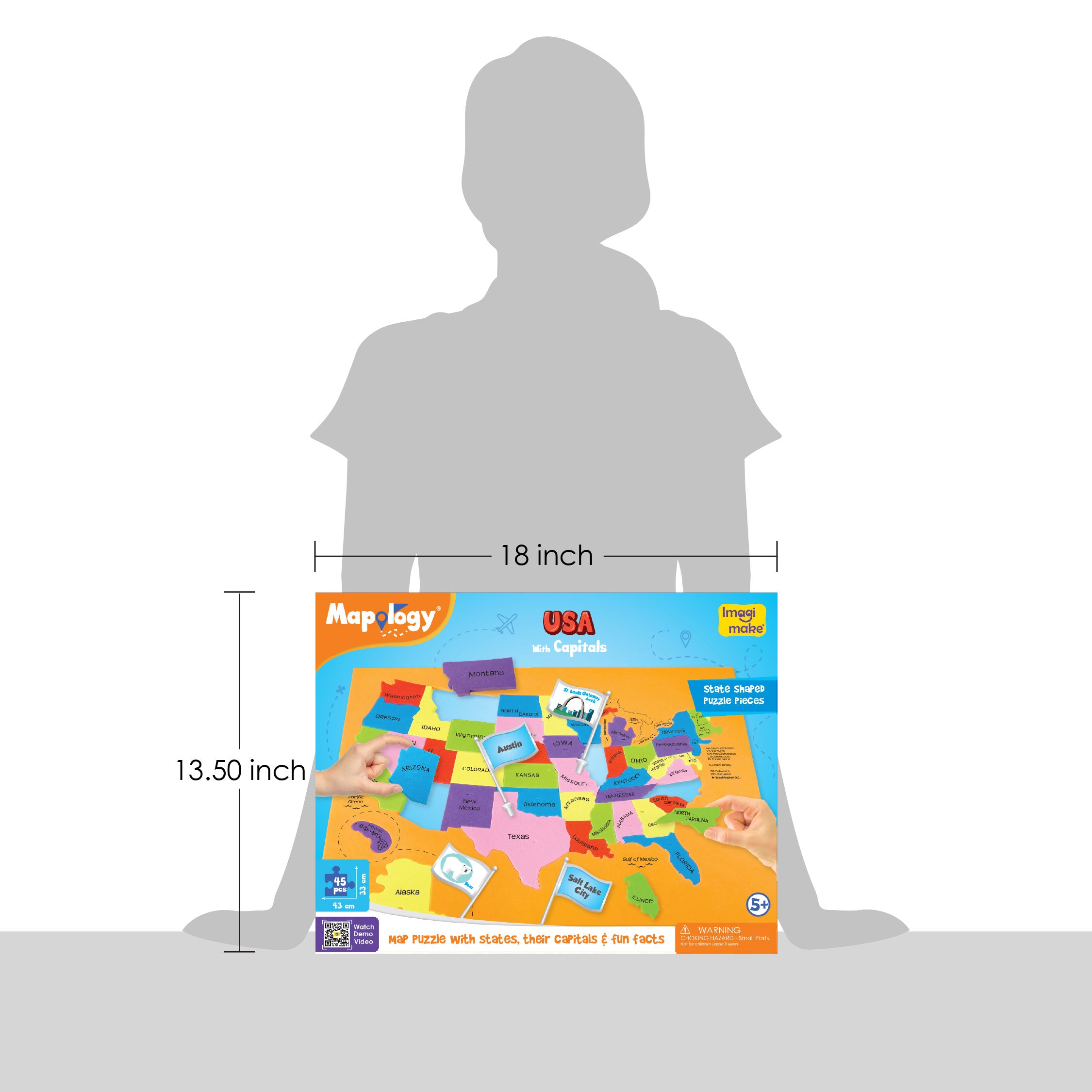 Imagimake Mapology USA puzzle harta 46 piese cu capitale