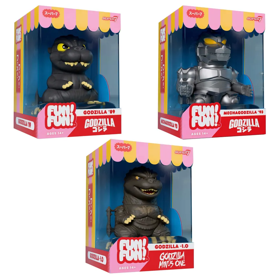 Super7 Toho FUN FUN Godzilla set 3 figurine vinil