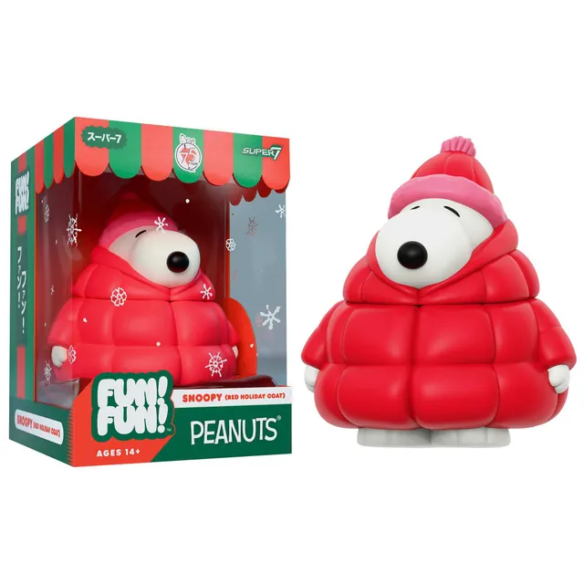 Super7 Peanuts Fun Fun Snoopy Red Holiday Coat figurina 12,7cm