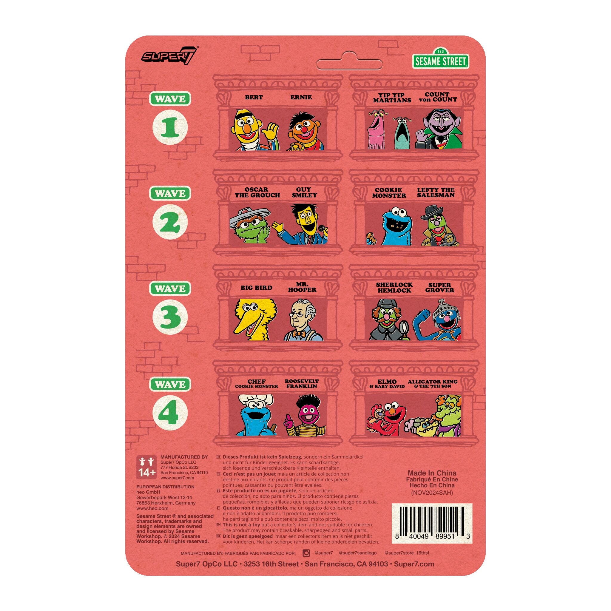 Super7 ReAction Chef Cookie Monster figurina 9,5 cm