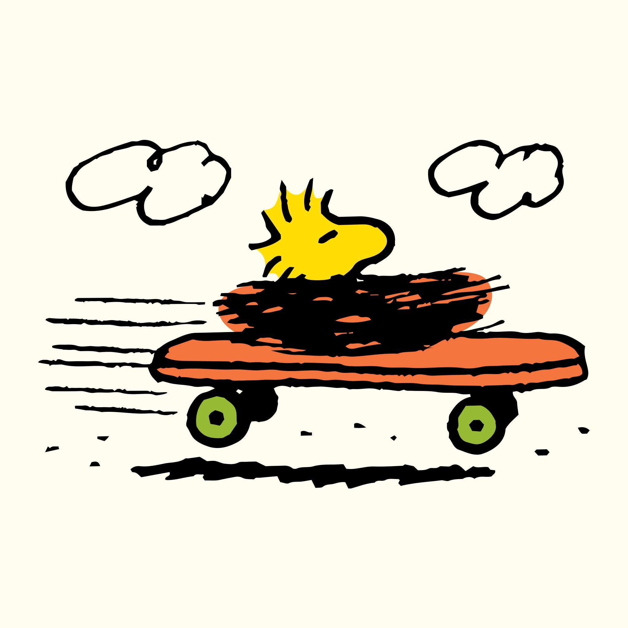 Super7 Peanuts Woodstock Skateboard tricou bumbac crem