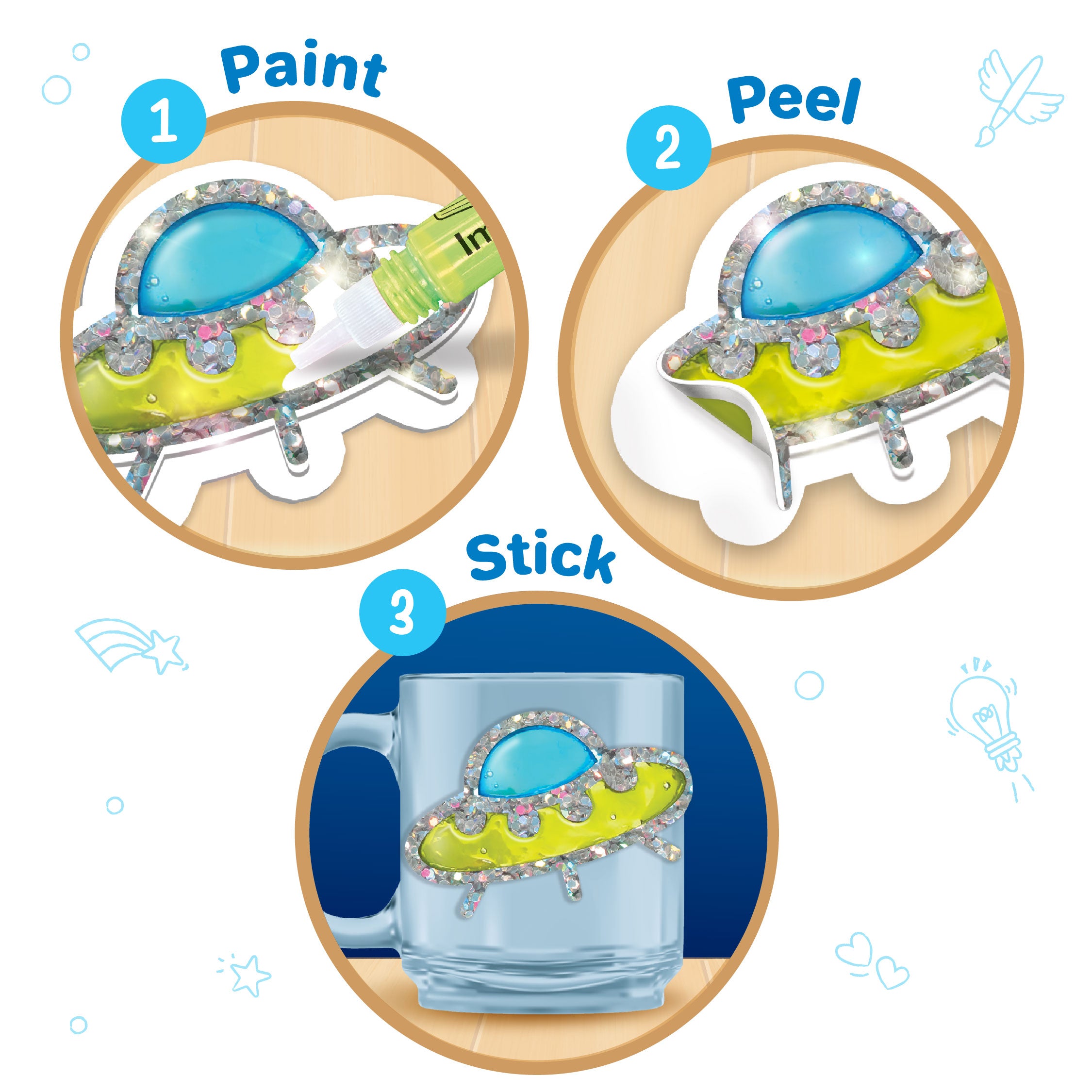 Imagimake Jelly Stickers Sistem Solar set pictura 25 sabloane