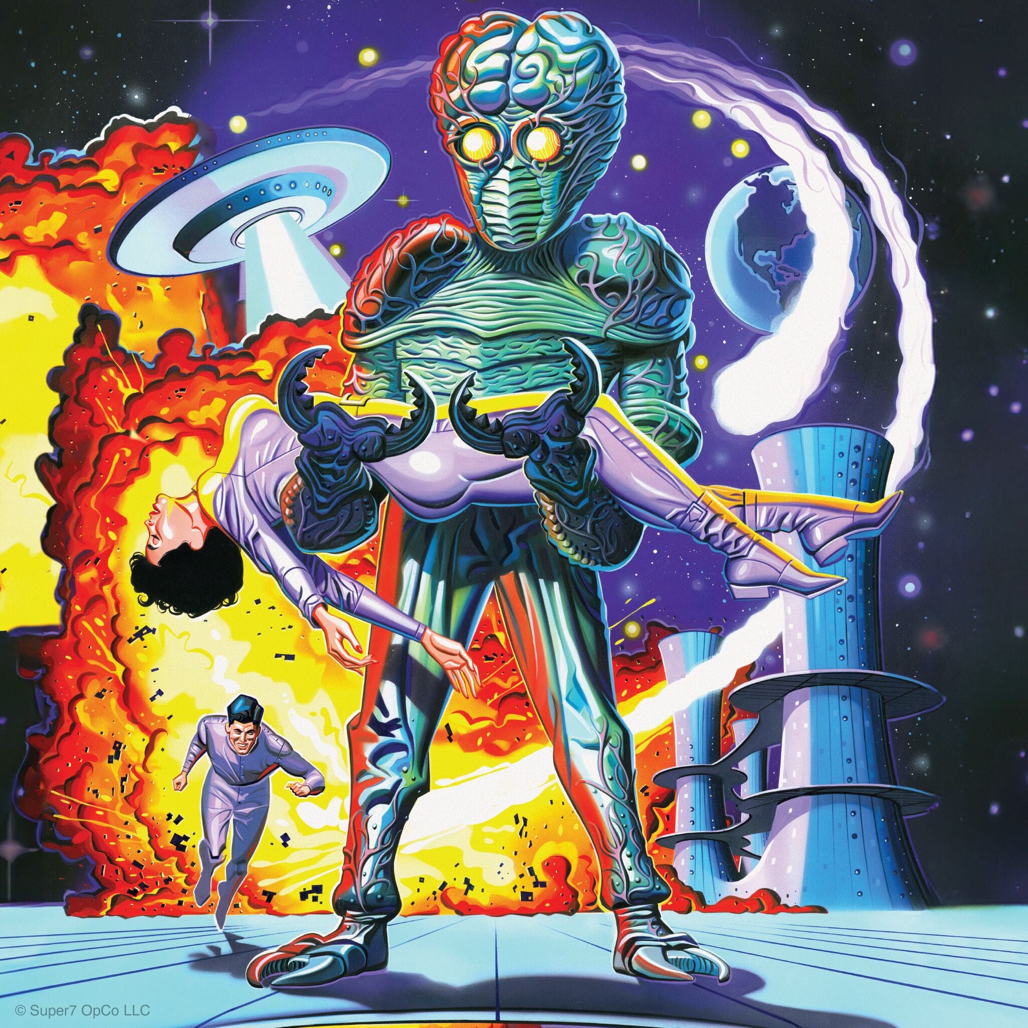 Super7 ReAction Metaluna Mutant figurina poster verde