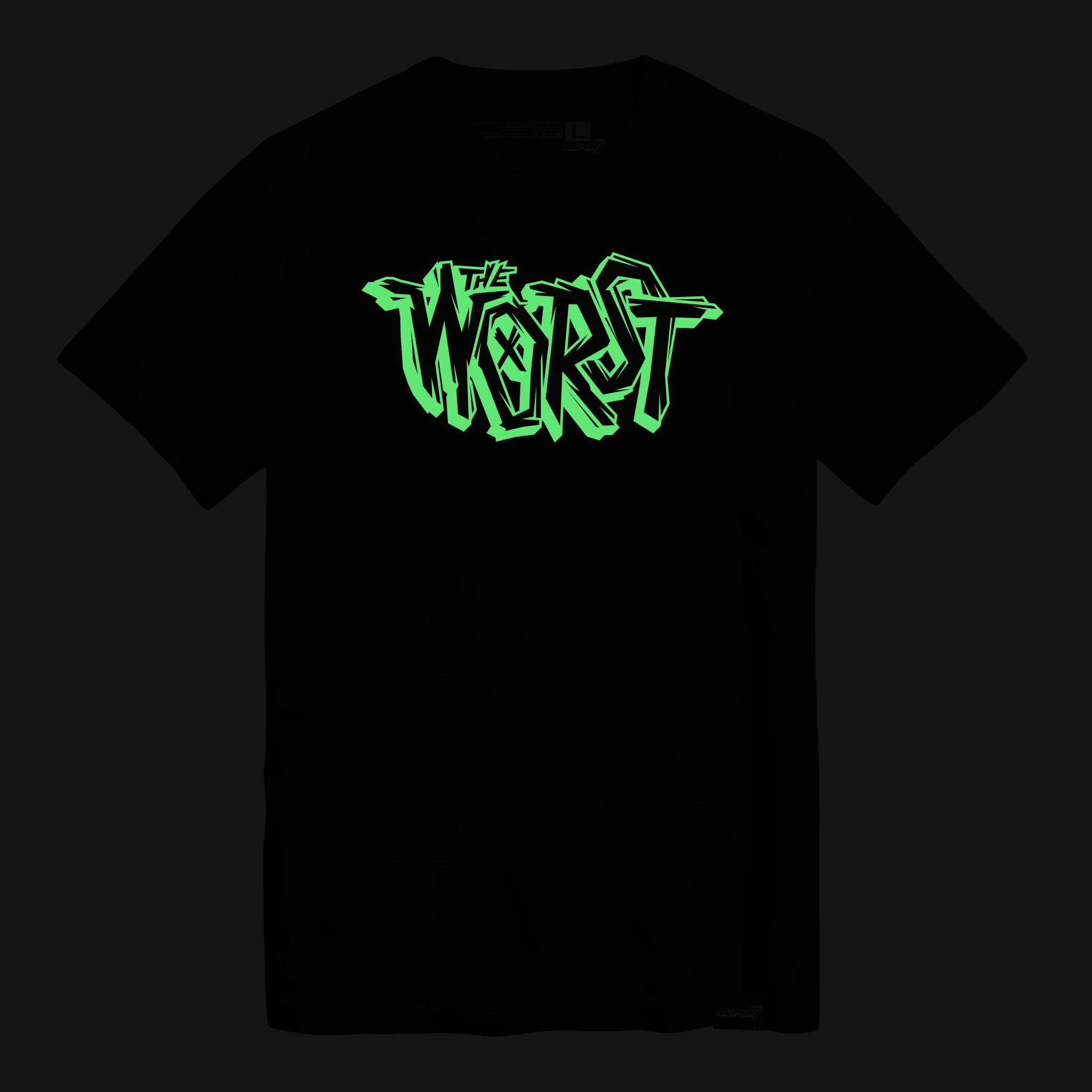 Super7 The Worst Logo tricou negru fosforescent