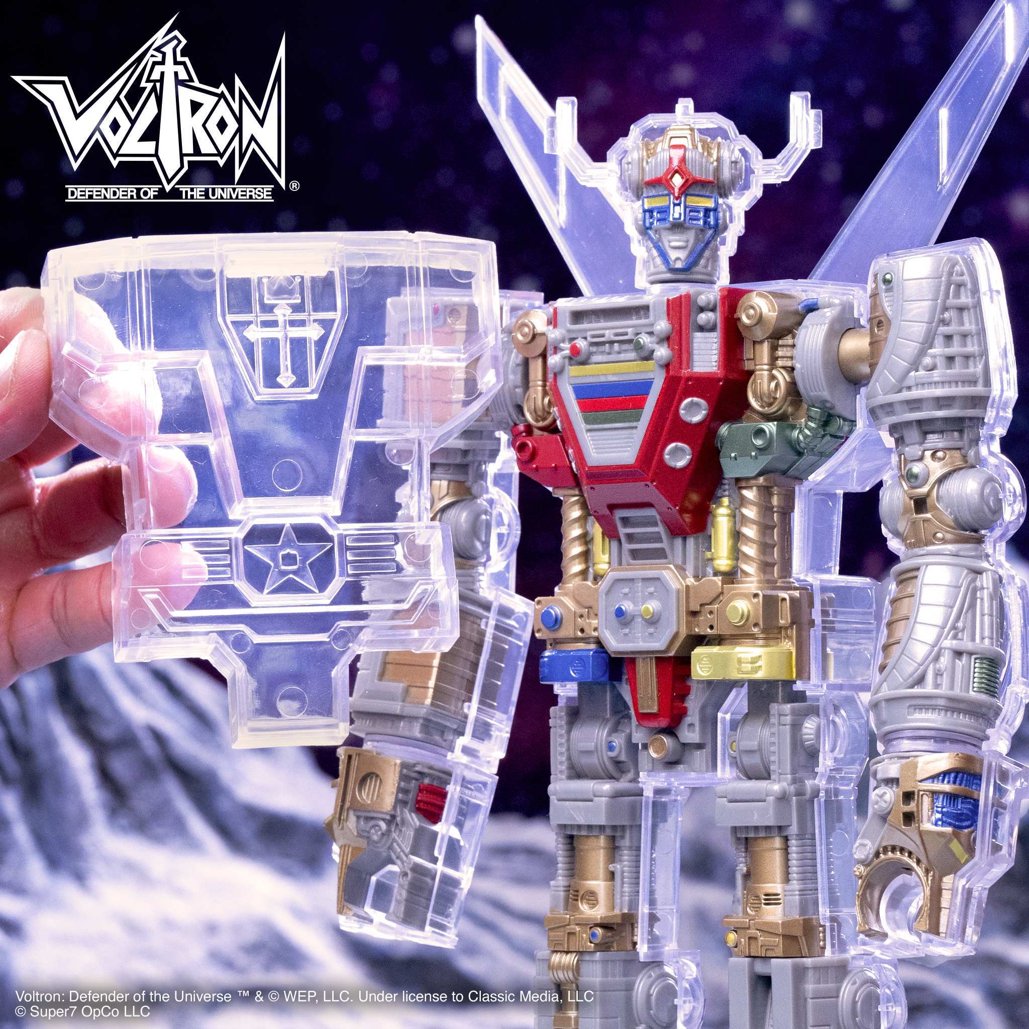 Super7 Super Cyborg Voltron Clear figurina robot 28cm