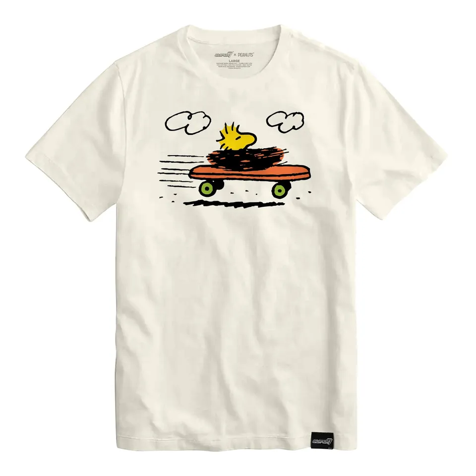 Super7 Peanuts Woodstock Skateboard tricou bumbac crem
