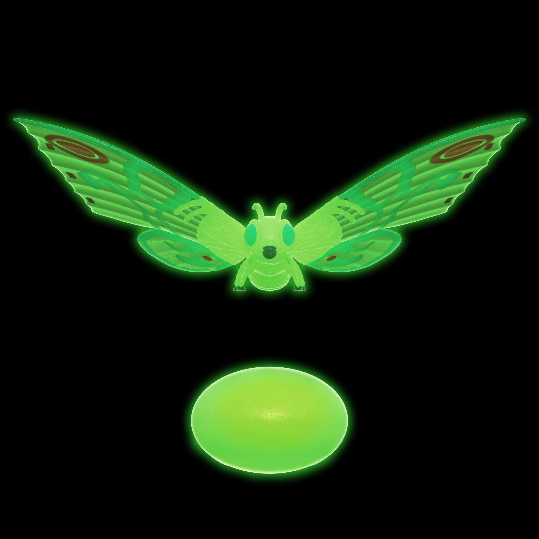 Super7 ReAction Mothra Rodan Glow set 2 figurine fosforescente