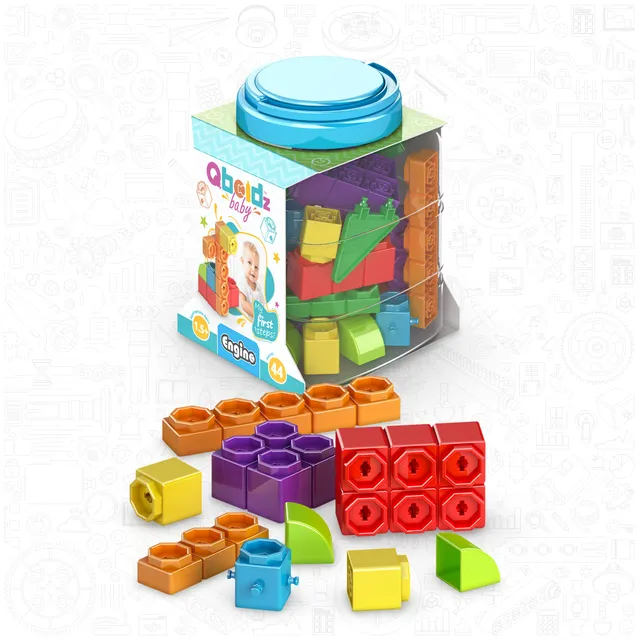 Engino Baby Qboidz set constructie 1,5+ ani tub mediu