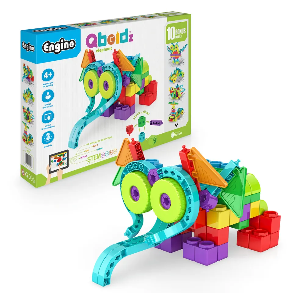 Engino Qboidz Elephant set construcție 10 modele 4+ ani