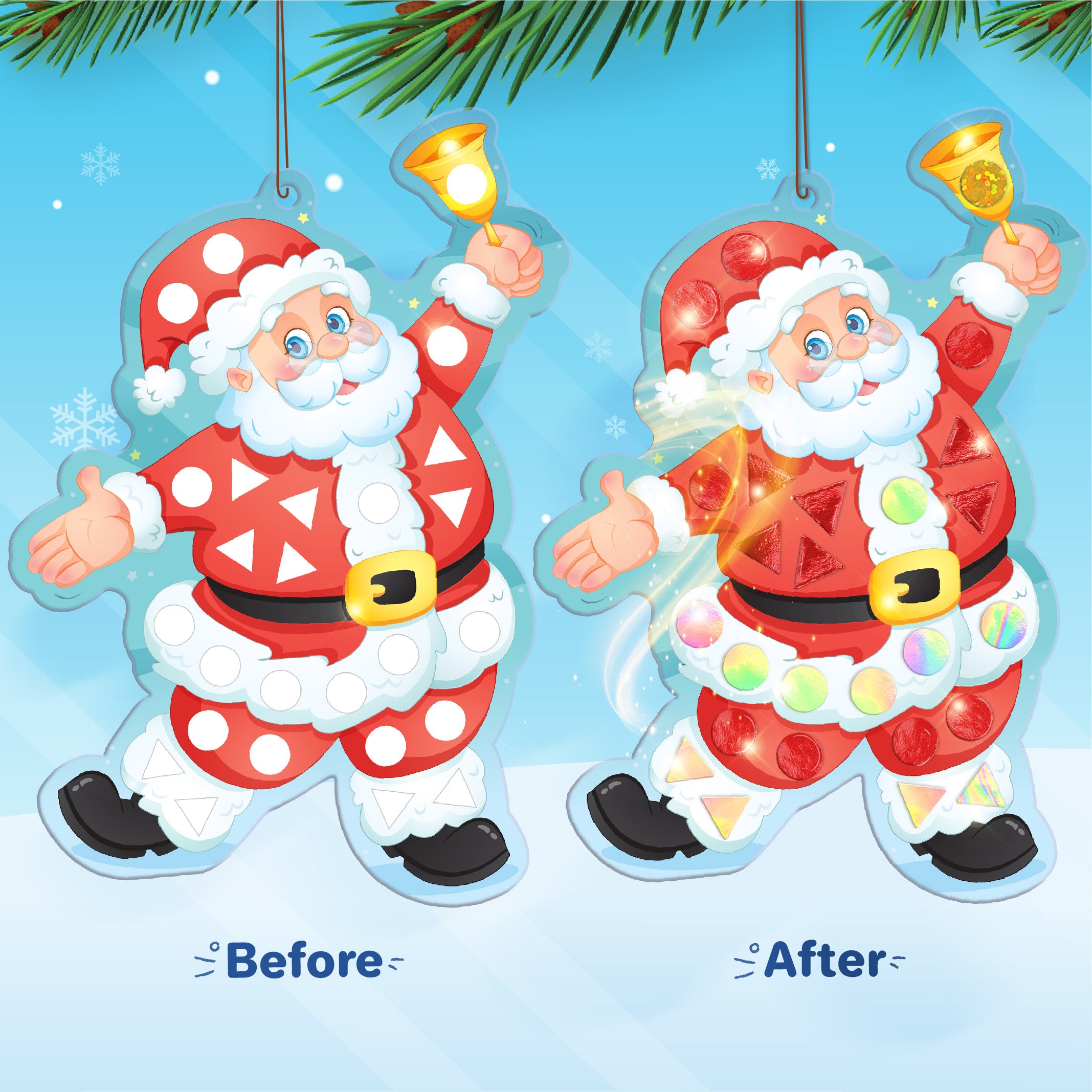 Imagimake Mirror Mosaic Christmas set mozaic cu stickere sclipici