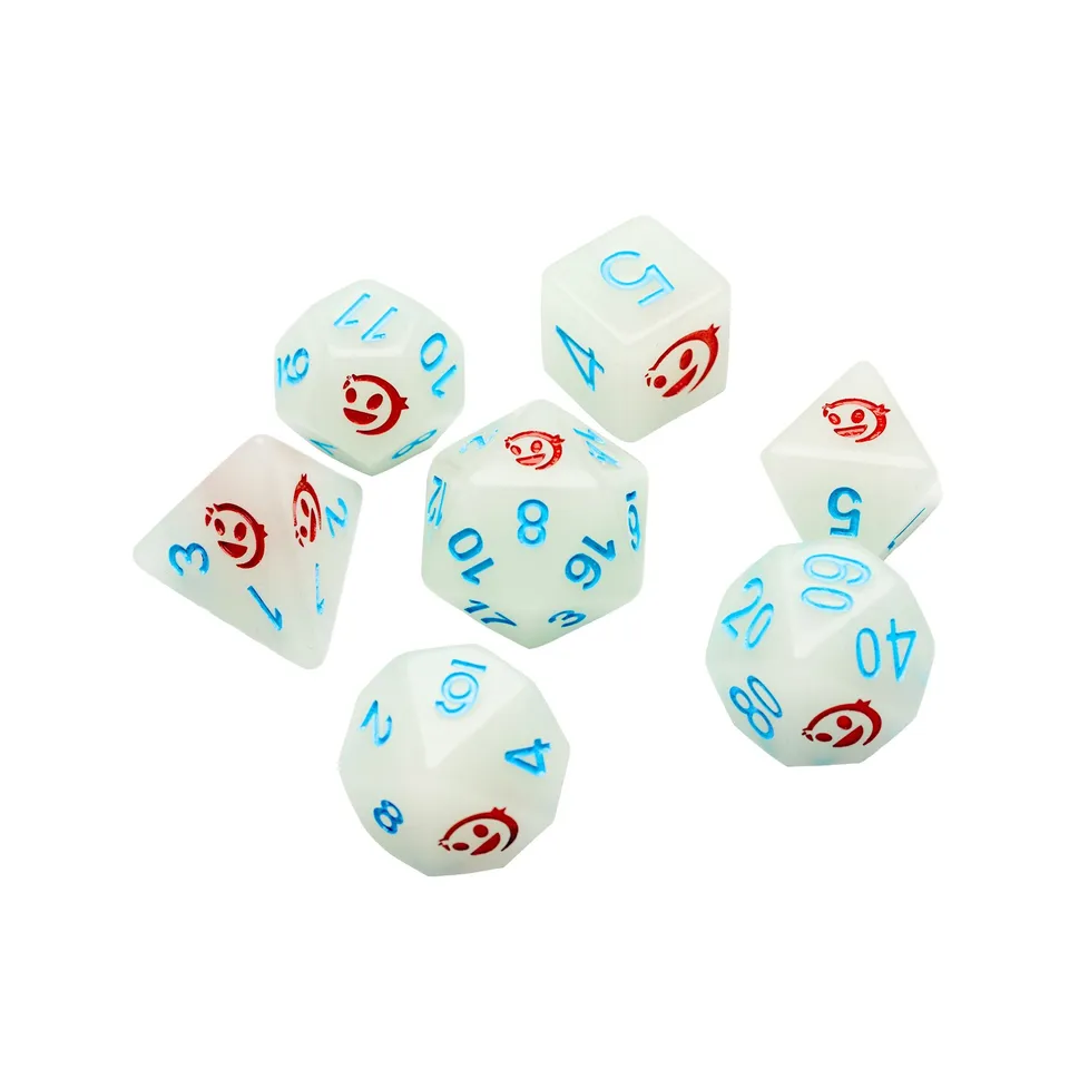 Super7 Dice Mummy Boy set zaruri fosforescente 7 piese cu sac