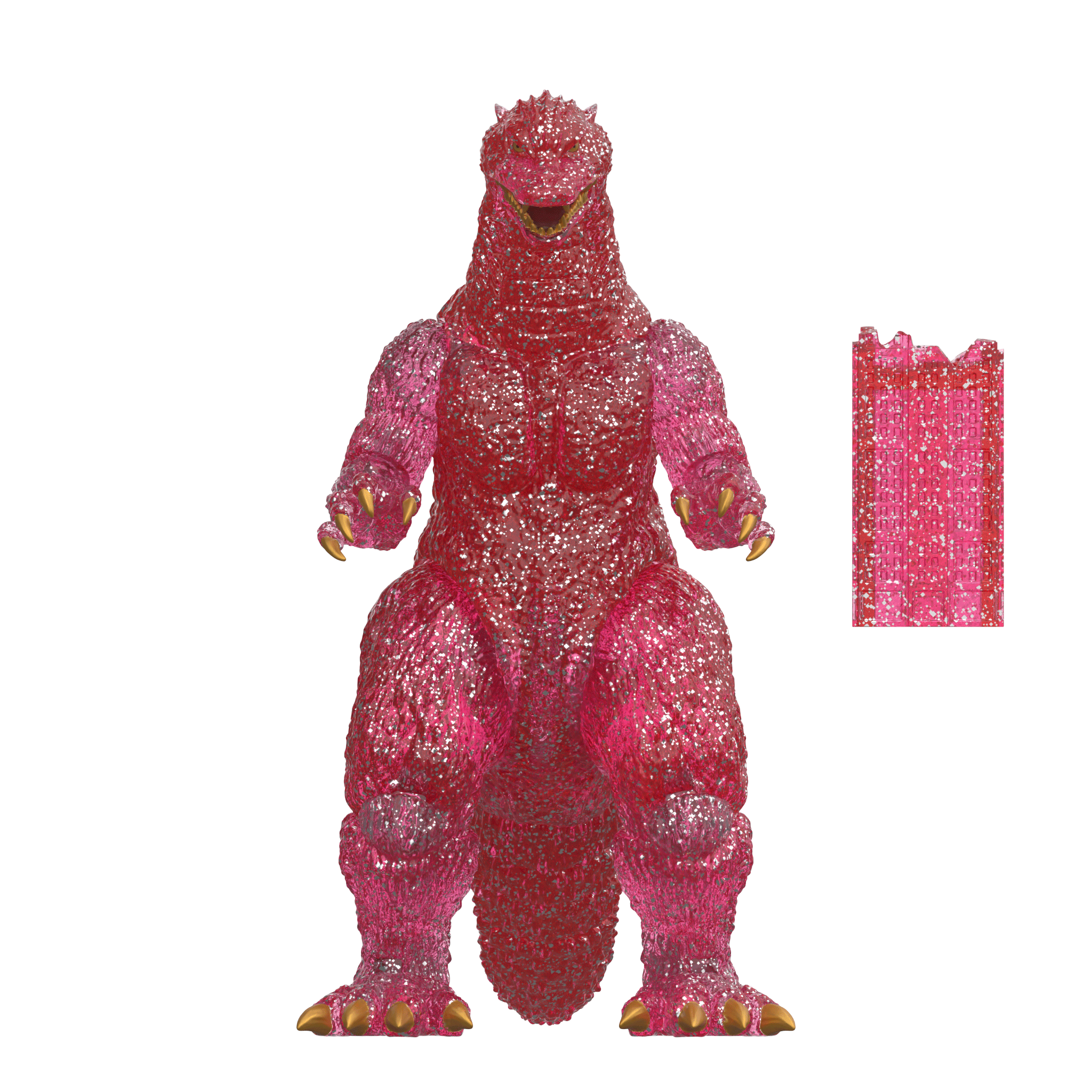 Super Kaiju Godzilla Color Shock figurină roz glitter 14cm