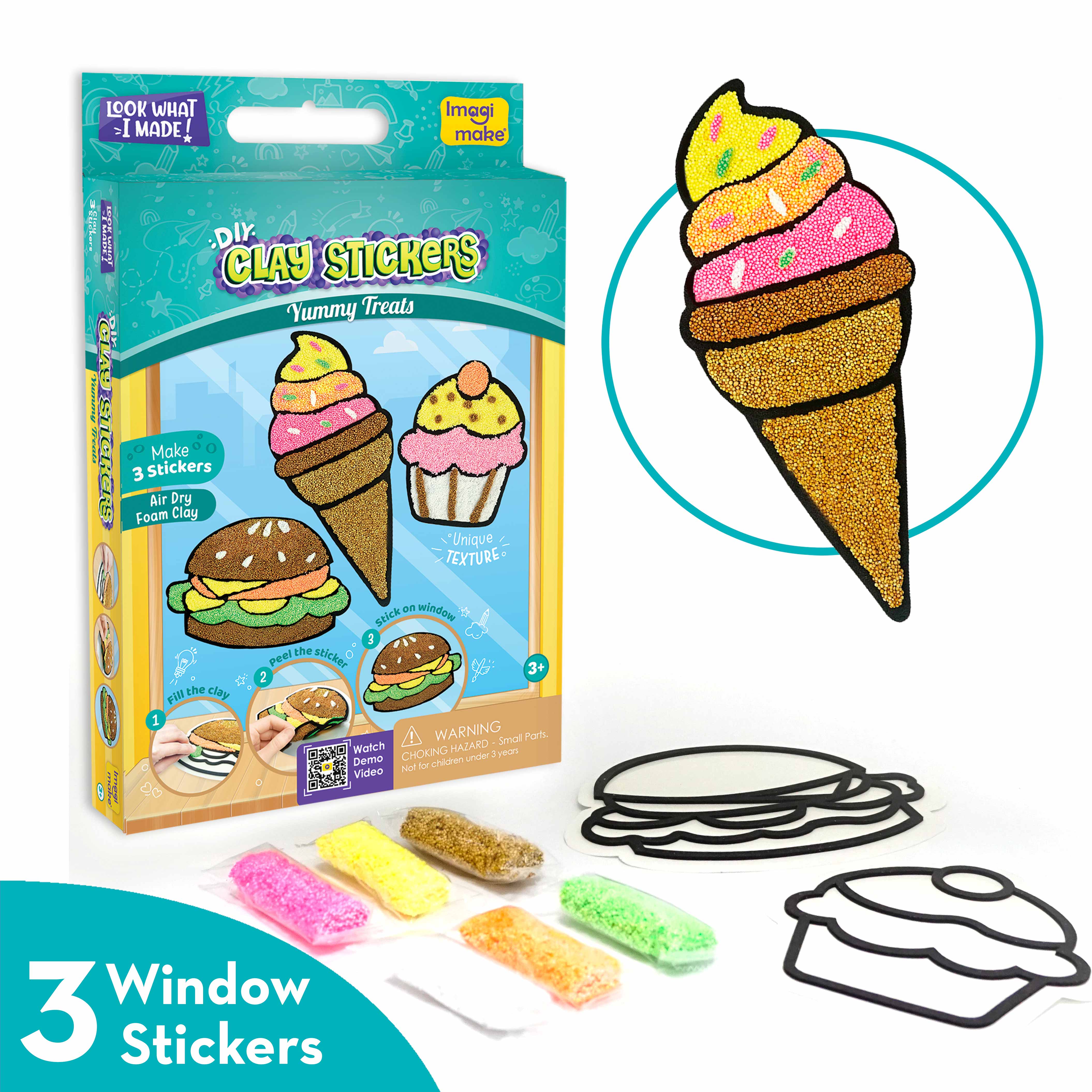 Imagimake set 6 stickere cu lut asortate 3 modele