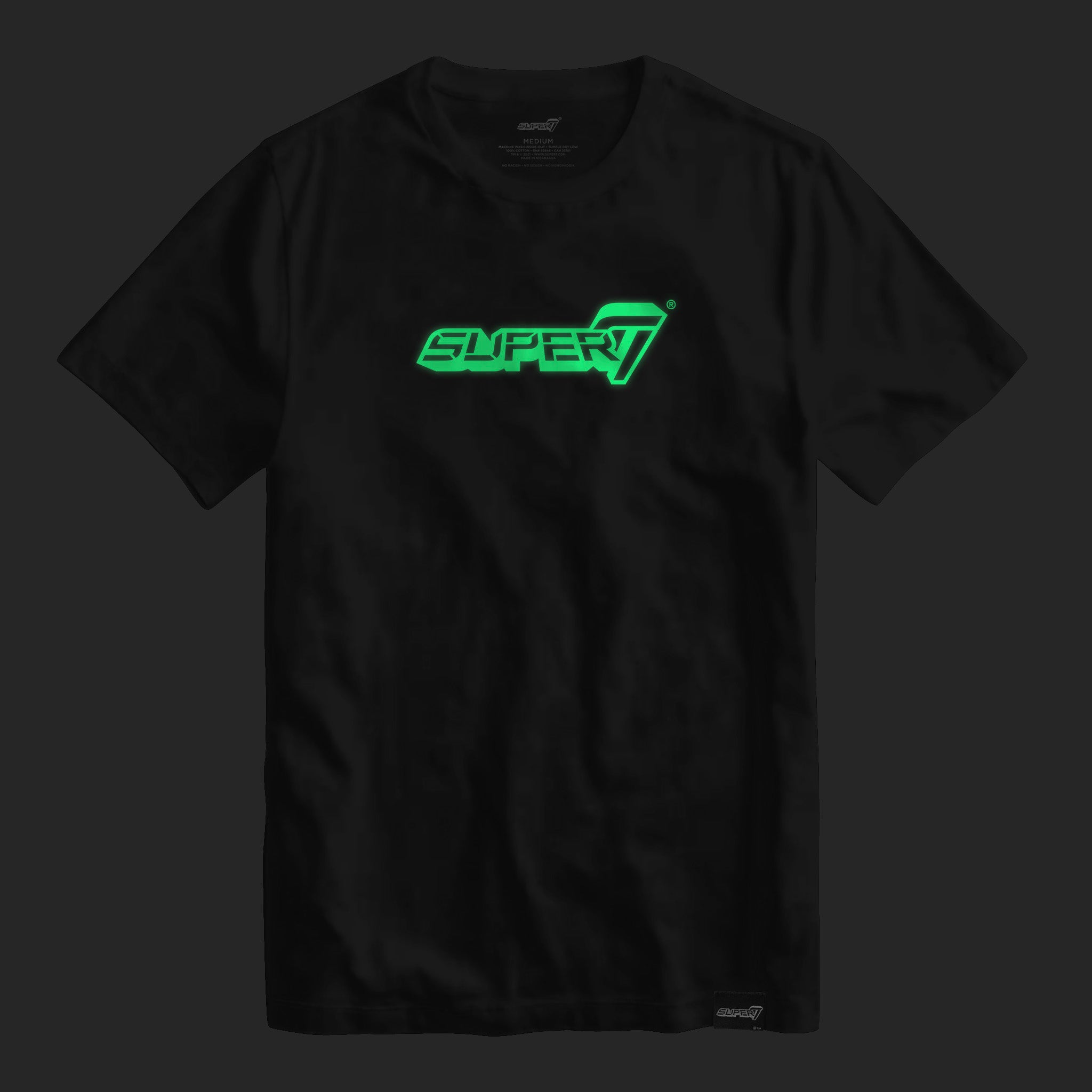 Super7 Glow Logo tricou negru fosforescent