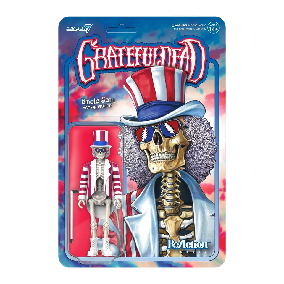 Super7 Grateful Dead ReAction Uncle Sam Skeleton figurină 9,5 cm